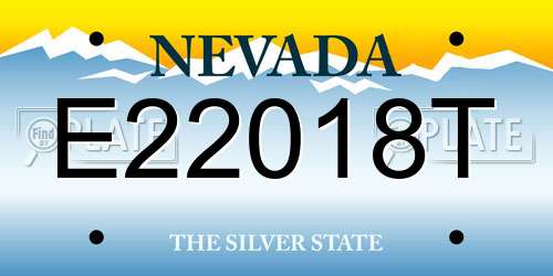 E22018T Nevada License Plate