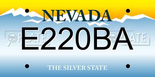 E220BA Nevada License Plate