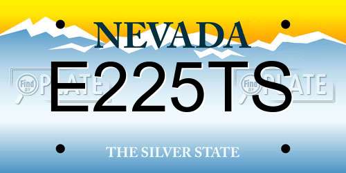 E225TS Nevada License Plate