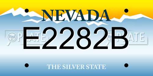 E2282B Nevada License Plate