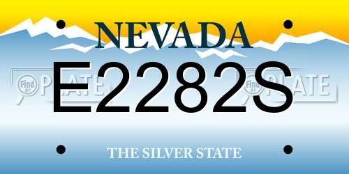 E2282S Nevada License Plate