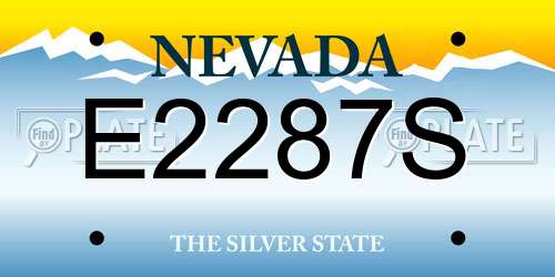 E2287S Nevada License Plate