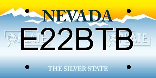 E22BTB Nevada License Plate