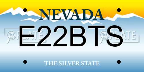 E22BTS Nevada License Plate
