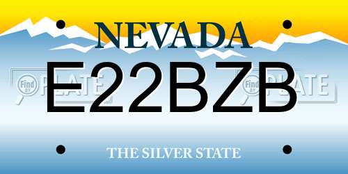 E22BZB Nevada License Plate