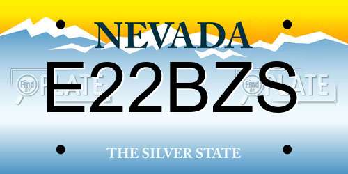 E22BZS Nevada License Plate