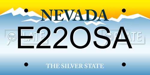 E22OSA Nevada License Plate