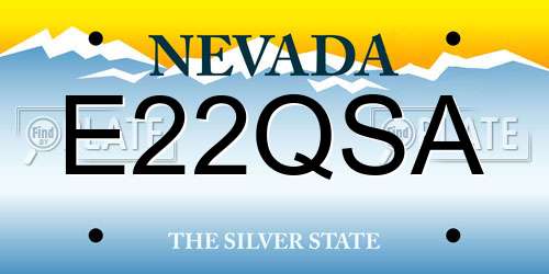 E22QSA Nevada License Plate