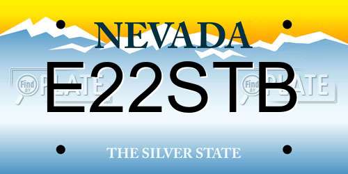 E22STB Nevada License Plate