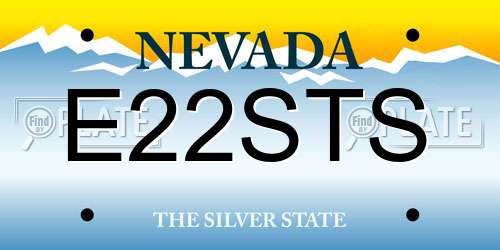 E22STS Nevada License Plate