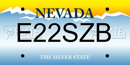 E22SZB Nevada License Plate
