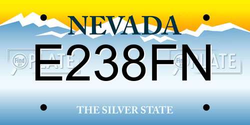 E238FN Nevada License Plate