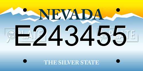 E243455 Nevada License Plate