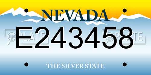 E243458 Nevada License Plate