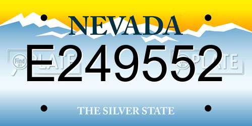 E249552 Nevada License Plate
