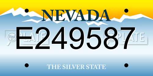 E249587 Nevada License Plate