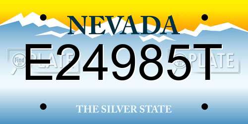 E24985T Nevada License Plate