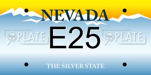 E25 Nevada License Plate