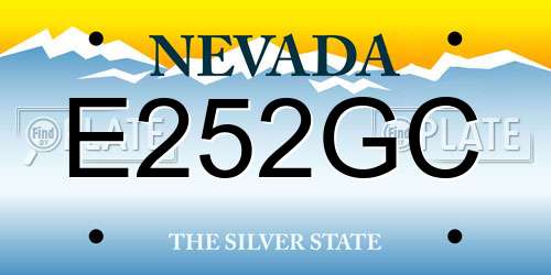 E252GC Nevada License Plate
