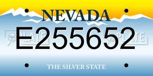 E255652 Nevada License Plate