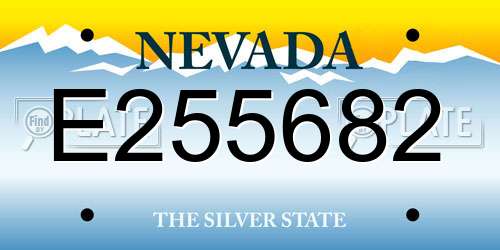 E255682 Nevada License Plate