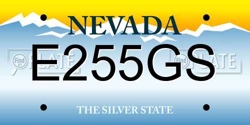 E255GS Nevada License Plate