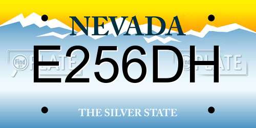 E256DH Nevada License Plate