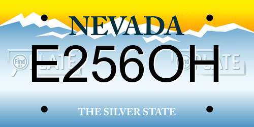 E256OH Nevada License Plate