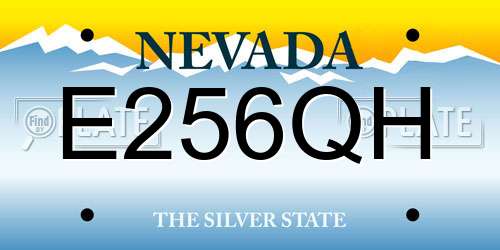 E256QH Nevada License Plate
