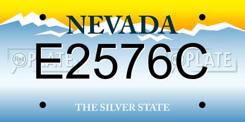 E2576C Nevada License Plate