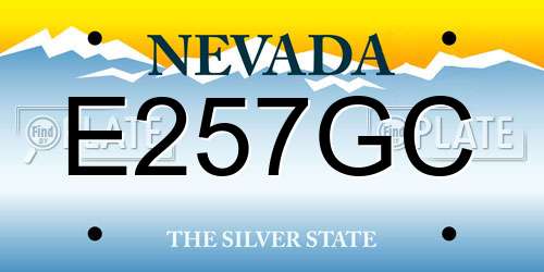 E257GC Nevada License Plate