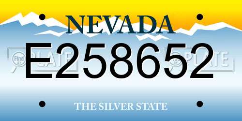 E258652 Nevada License Plate