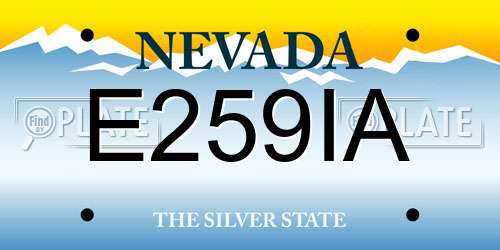 E259IA Nevada License Plate