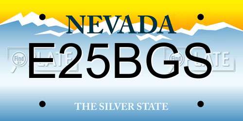 E25BGS Nevada License Plate