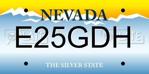 E25GDH Nevada License Plate