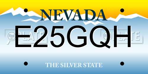 E25GQH Nevada License Plate