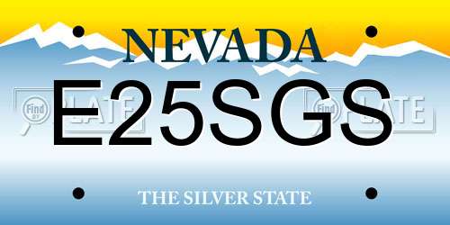 E25SGS Nevada License Plate