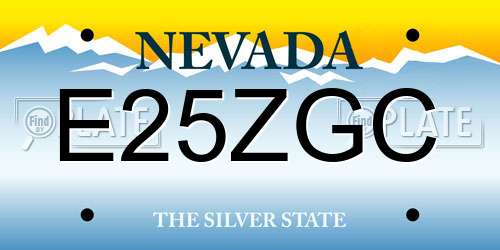 E25ZGC Nevada License Plate