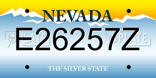 E26257Z Nevada License Plate