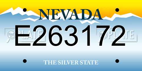 E263172 Nevada License Plate