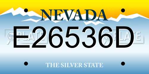 E26536D Nevada License Plate