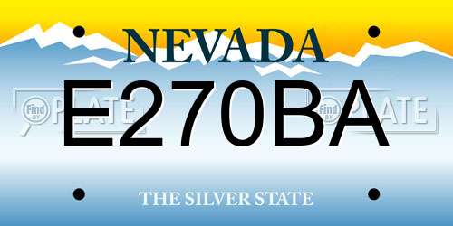 E270BA Nevada License Plate