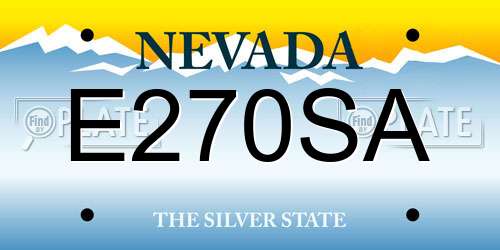 E270SA Nevada License Plate