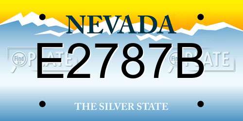 E2787B Nevada License Plate