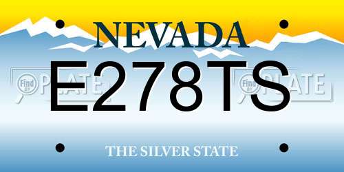 E278TS Nevada License Plate
