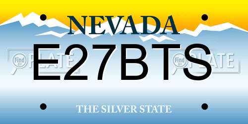 E27BTS Nevada License Plate