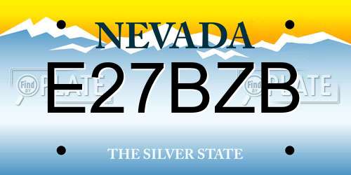 E27BZB Nevada License Plate