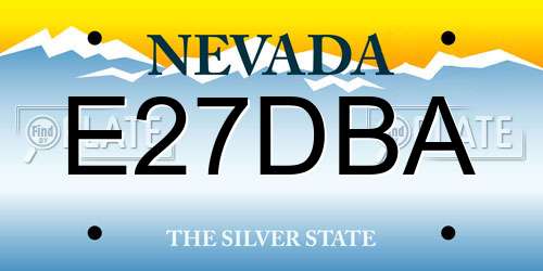 E27DBA Nevada License Plate