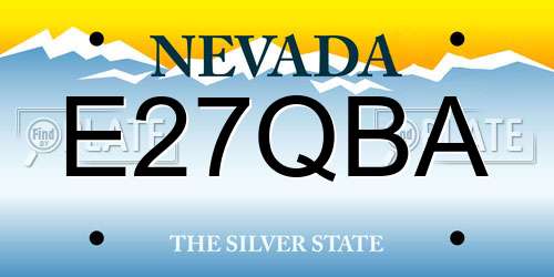 E27QBA Nevada License Plate