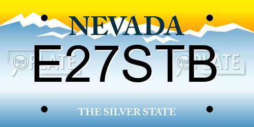 E27STB Nevada License Plate